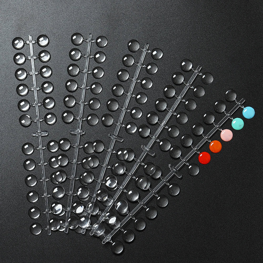 TP 120pcs Nail Polish Display Table With Stickers Polka Dot Color Card Nail Display Board Clear/Nature Color Card Nail Art Tools