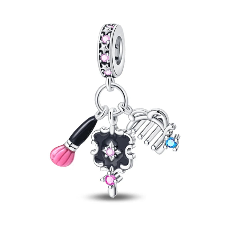 Charm 925 Silver Fit Pandach 925 Original Charms Bracelet Wool Tailor Button Sewing Machine Pendant Beads DIY Jewelry Warm Gift