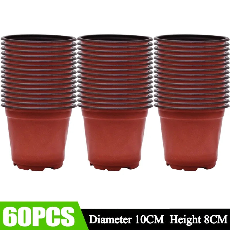 100/20x Plastic Plant Nursery Pots Outdoor Flexible Garden Flowers Plants Seedling Pot Planting Basin Seedling Cups Supplies