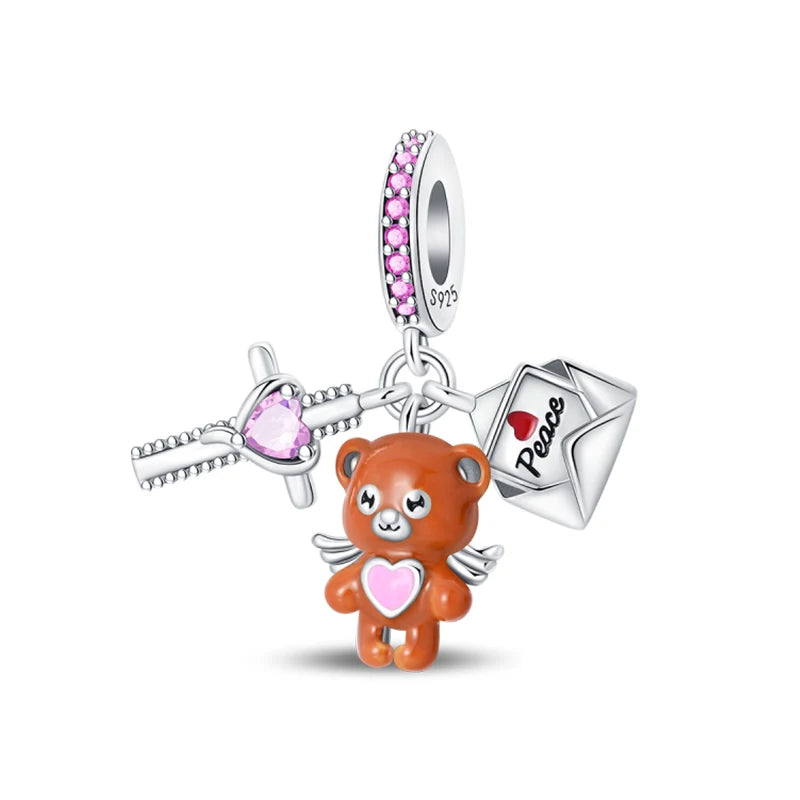 Charm 925 Silver Fit Pandach 925 Original Charms Bracelet Wool Tailor Button Sewing Machine Pendant Beads DIY Jewelry Warm Gift