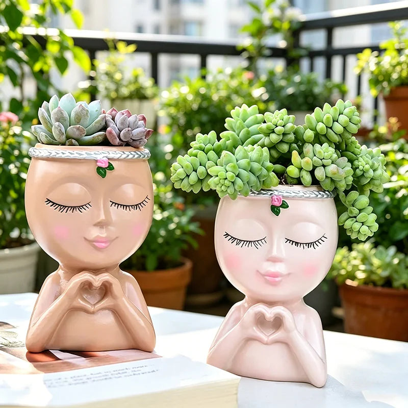 Love Girl Succulent Plant Pot Cute and Unique Home Decoration Flower Pot