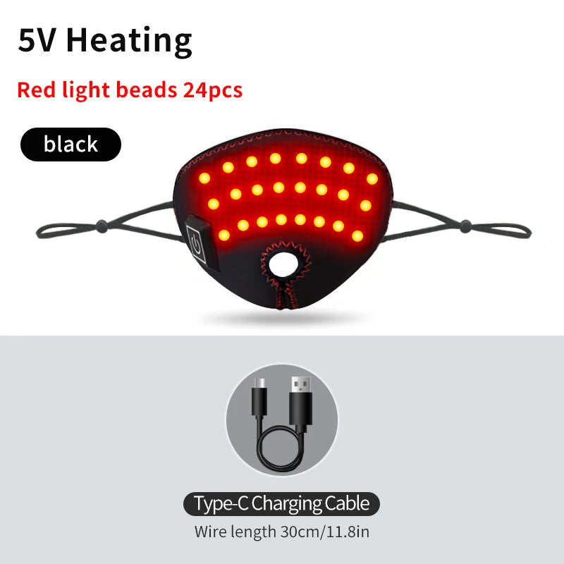 Red Light Nose-Specific Electric Heated Mask Relieves Rhinitis Allergy 3 Timer Levels Temperature Levels Type-c Warmth Therapy