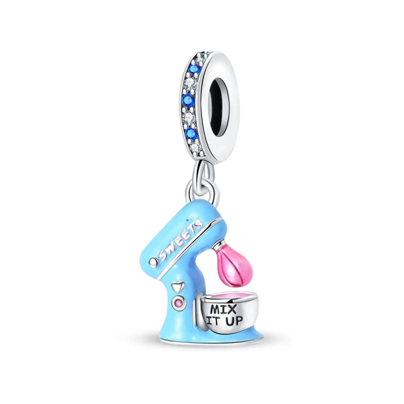 Charm 925 Silver Fit Pandach 925 Original Charms Bracelet Wool Tailor Button Sewing Machine Pendant Beads DIY Jewelry Warm Gift