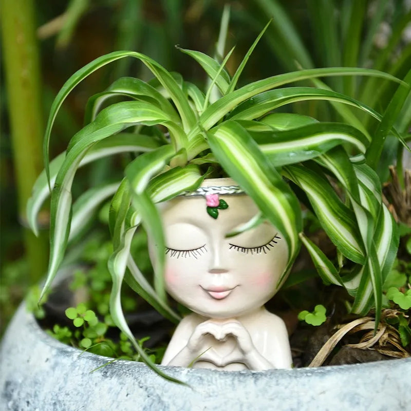 Love Girl Succulent Plant Pot Cute and Unique Home Decoration Flower Pot