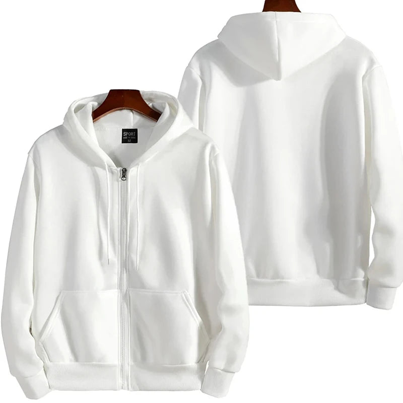 Zipper Hoodies Autumn Winter Men's New Long Sleeve Hooded Sweatshirt Fashion Casual Male Outfit Sportwear Loose Fit Clothes