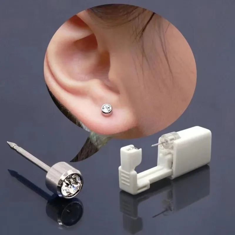 Safety Ear Piercing Gun Kit Women Men Disposable White Plastic Sterile Ear Piercing Device Fashion Simple Jewelry Piercing 2030