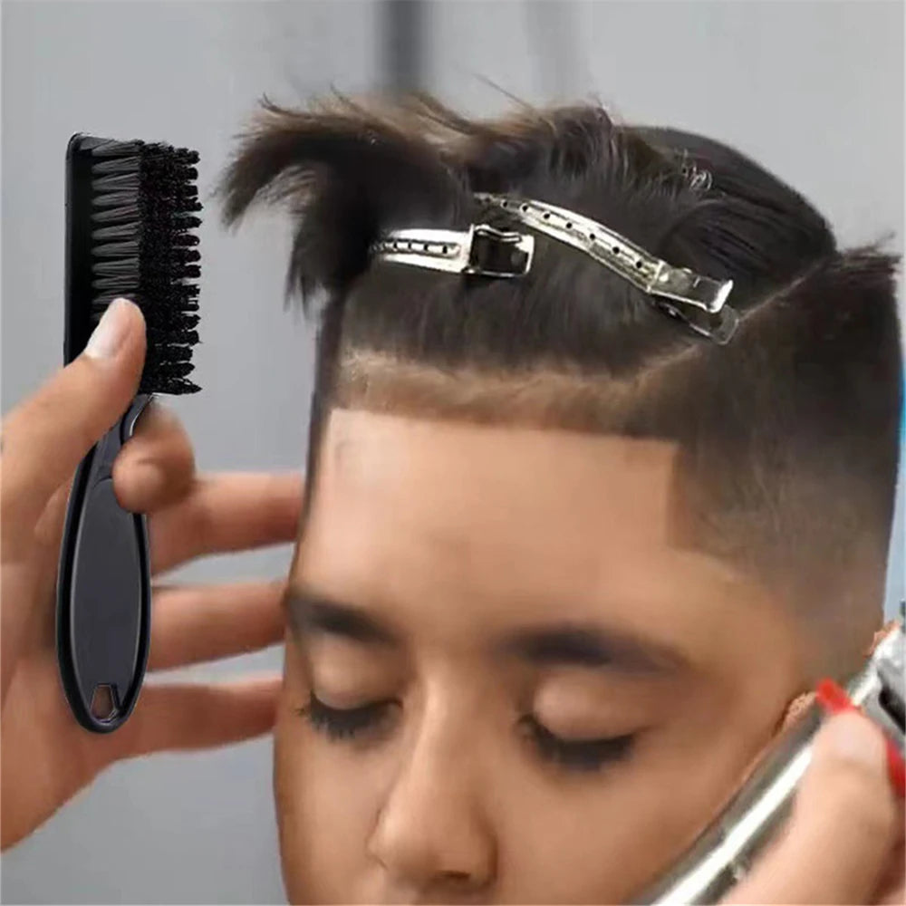 1pc Hot Sale Soft Bristles Brush Scissors Cleaning Skin Fade Clipper Men Oil Head Barber Shop Blade Comb Barber Accessories