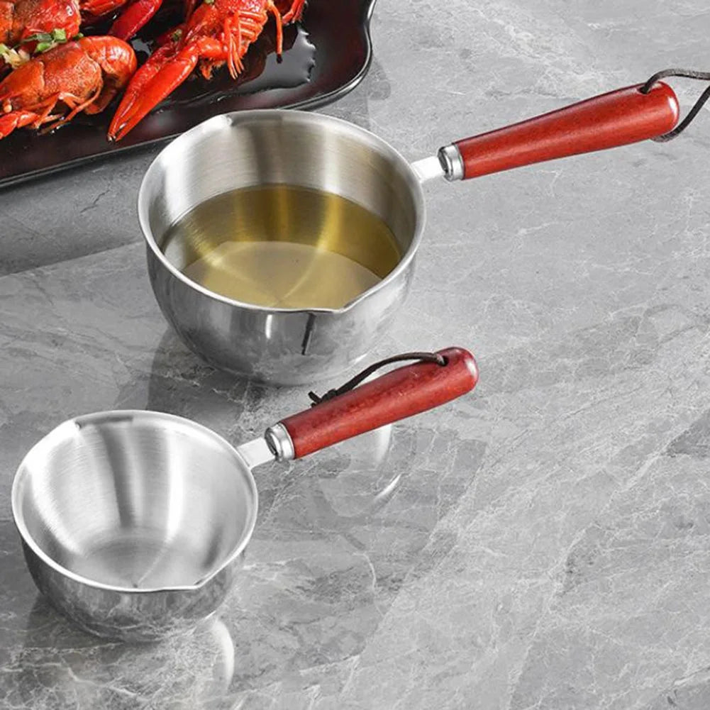 Stainless Steel Oil Pot Mini Soup Milk Pot Multifunctional Burning Oil Dripping Sauce Special Pot Hot Oil Pan Sauce Kitchen Pots