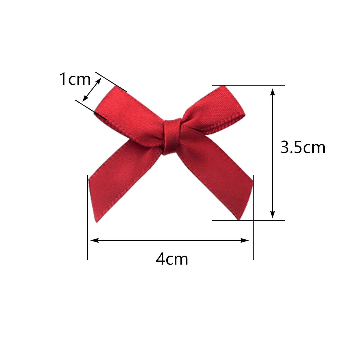 50Pcs/Lot 3.5*4cm Colourful Ribbon Bows Polyester Handmade Satin Bow DIY Sewing Crafts Decoration Gift Bouquets Party 2030