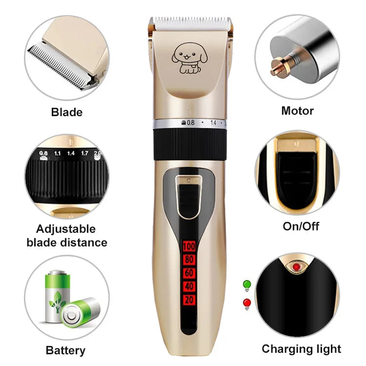 1500 MAh Electric Charge Hair Clipper Pet Trimmer Pet Puppy Grooming  Scissors for Dogs & Cats Haircutting Machine Shaving Tool
