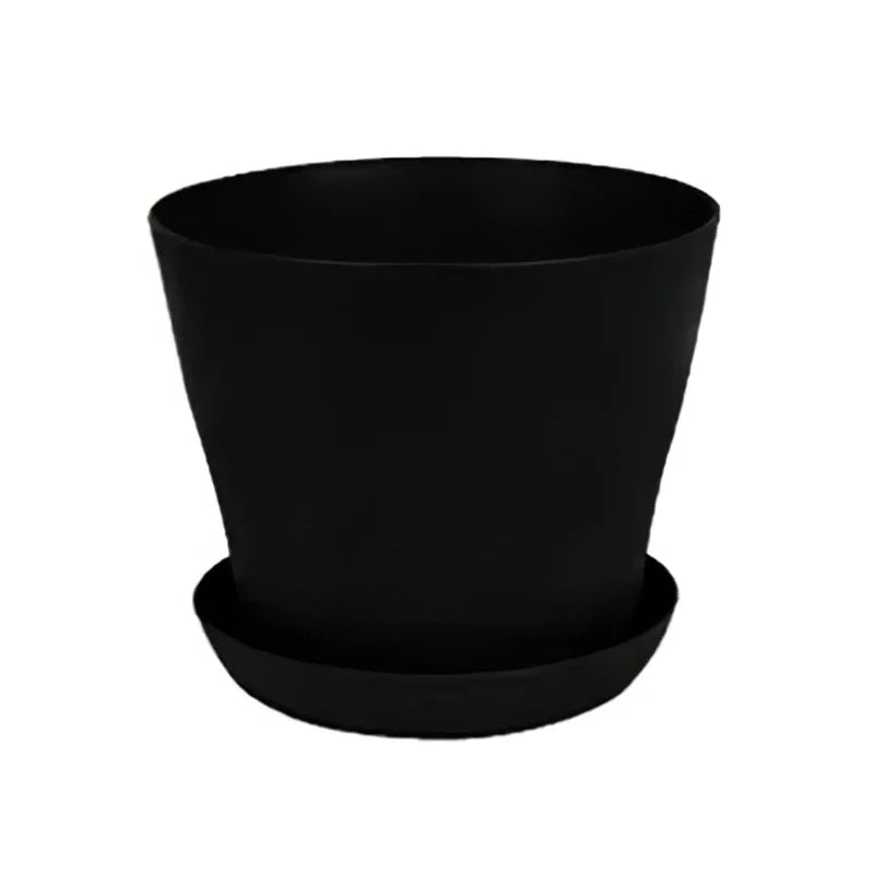 5 Sizes Plastic Flower Planter Pots Round Succulents Plant Pot with Tray Garden Indoor Bonsai Balcony Decor горшок для цветов