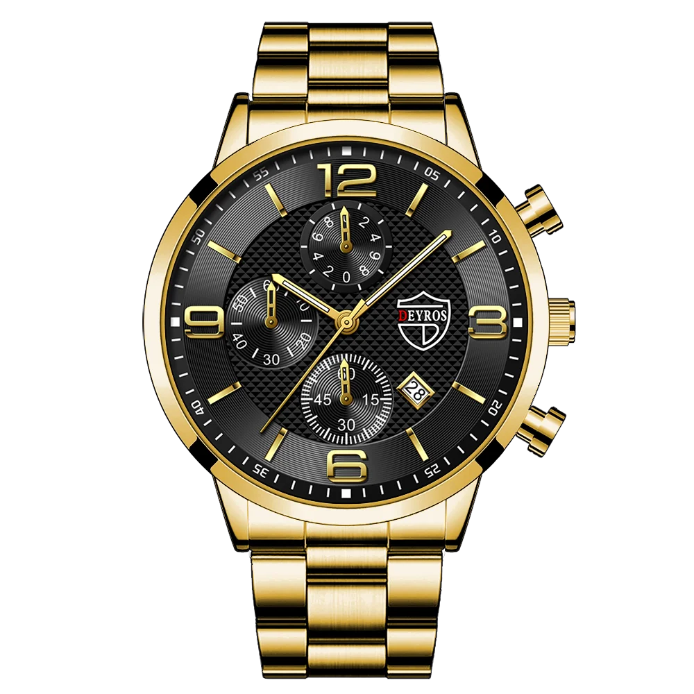 Brand Fashion Men's Sports Watches for Men Business Stainless Steel Quartz Wrist Watch Luxury Man Casual Leather Luminous Clock