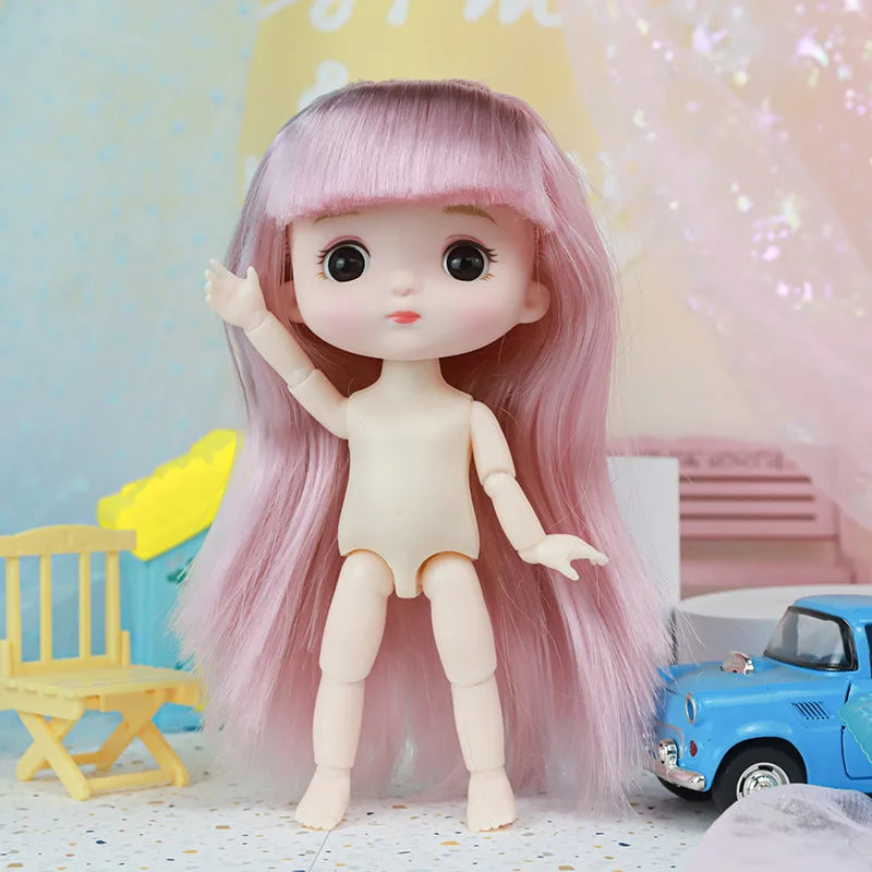 New 16cm Cute Doll Set 1/8 Bjd Baby Girls/boy Doll with Clothes Suit Girls Play House Diy Dress Up Toys Accessories Gifts