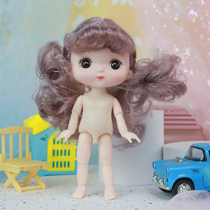 New 16cm Cute Doll Set 1/8 Bjd Baby Girls/boy Doll with Clothes Suit Girls Play House Diy Dress Up Toys Accessories Gifts