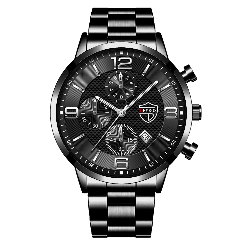 Brand Fashion Men's Sports Watches for Men Business Stainless Steel Quartz Wrist Watch Luxury Man Casual Leather Luminous Clock