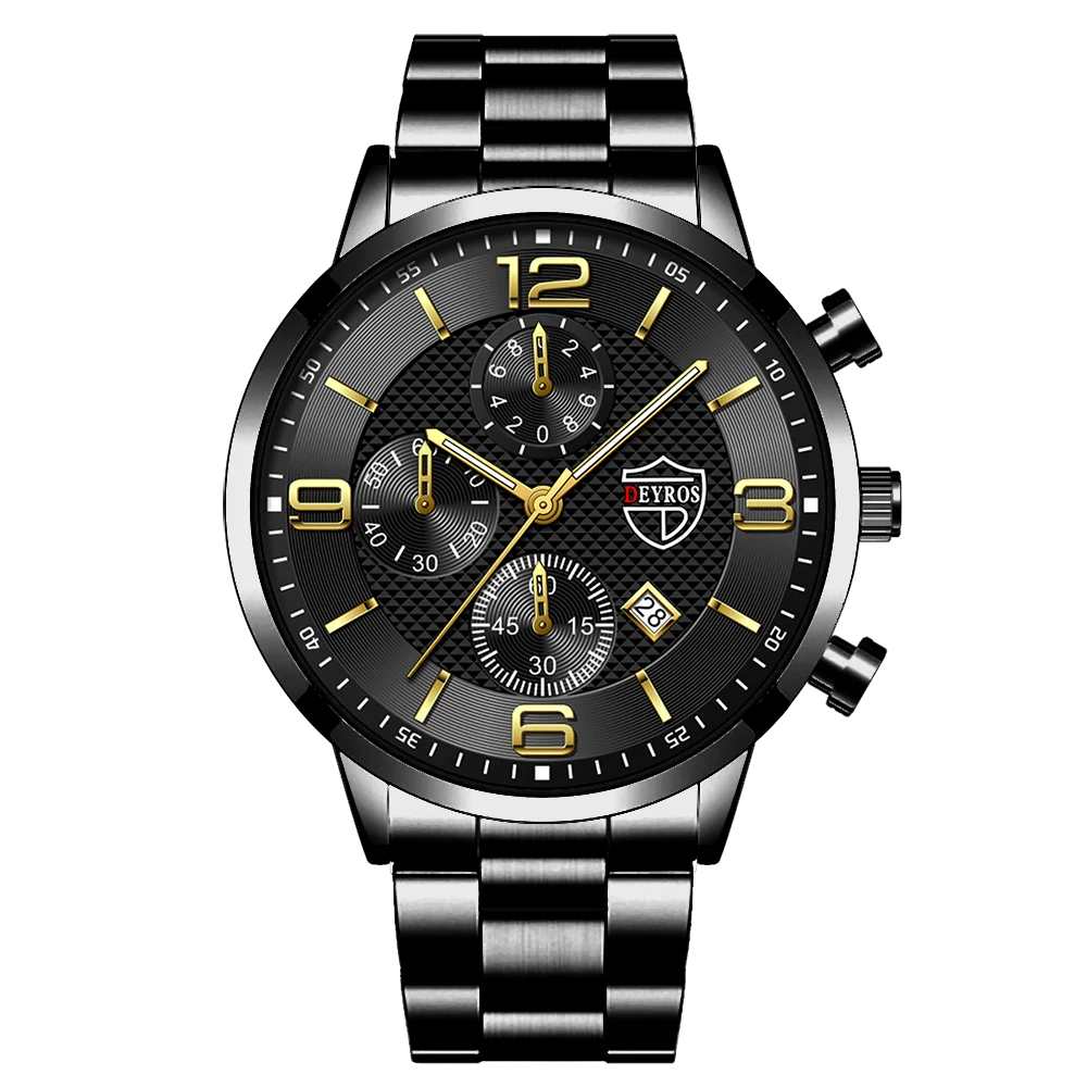 Brand Fashion Men's Sports Watches for Men Business Stainless Steel Quartz Wrist Watch Luxury Man Casual Leather Luminous Clock