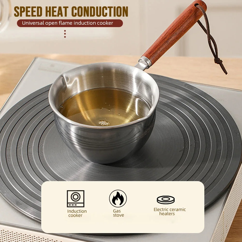 Stainless Steel Oil Pot Mini Soup Milk Pot Multifunctional Burning Oil Dripping Sauce Special Pot Hot Oil Pan Sauce Kitchen Pots