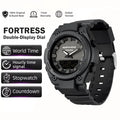 NORTH EDGE FORTRESS 2026 Men's Military Digital Watch Outdoor Sports Waterproof 50M Watches World Time Countdown LED Wristwatch