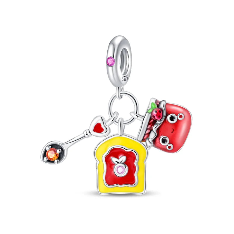 Charm 925 Silver Fit Pandach 925 Original Charms Bracelet Wool Tailor Button Sewing Machine Pendant Beads DIY Jewelry Warm Gift