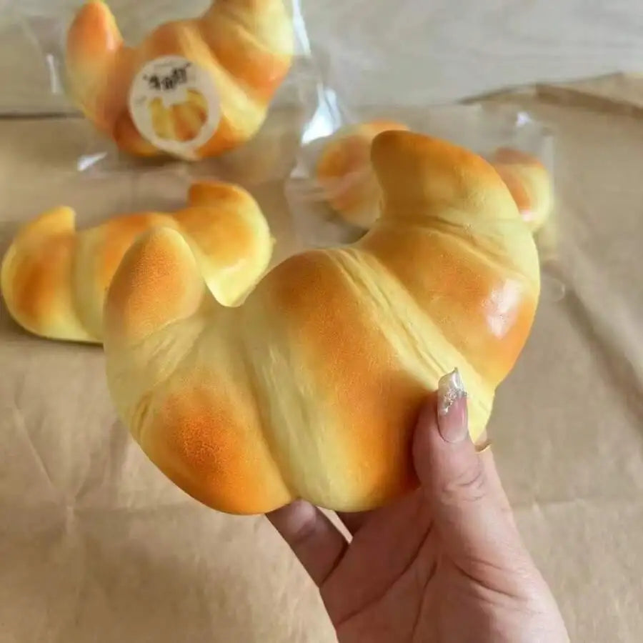 Squishy Croissant Squeeze Toy Slow Rising Sticky Stress Relief Toy Super Soft Food Creative Simulation Bread Anti-Anxiety Toys