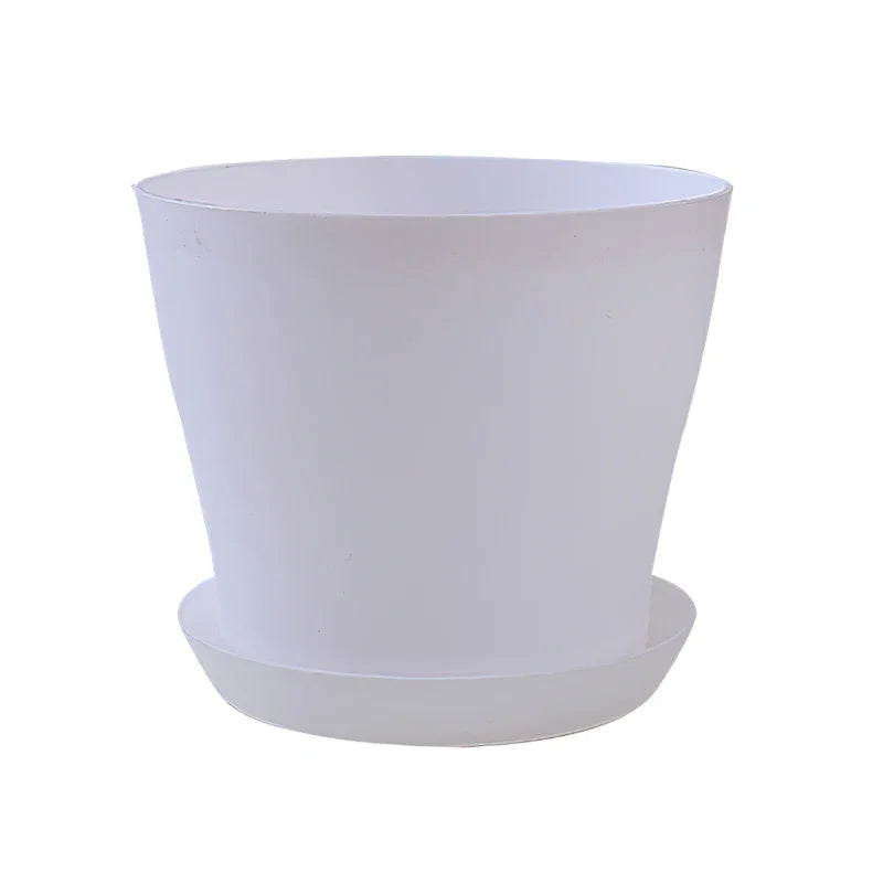 5 Sizes Plastic Flower Planter Pots Round Succulents Plant Pot with Tray Garden Indoor Bonsai Balcony Decor горшок для цветов