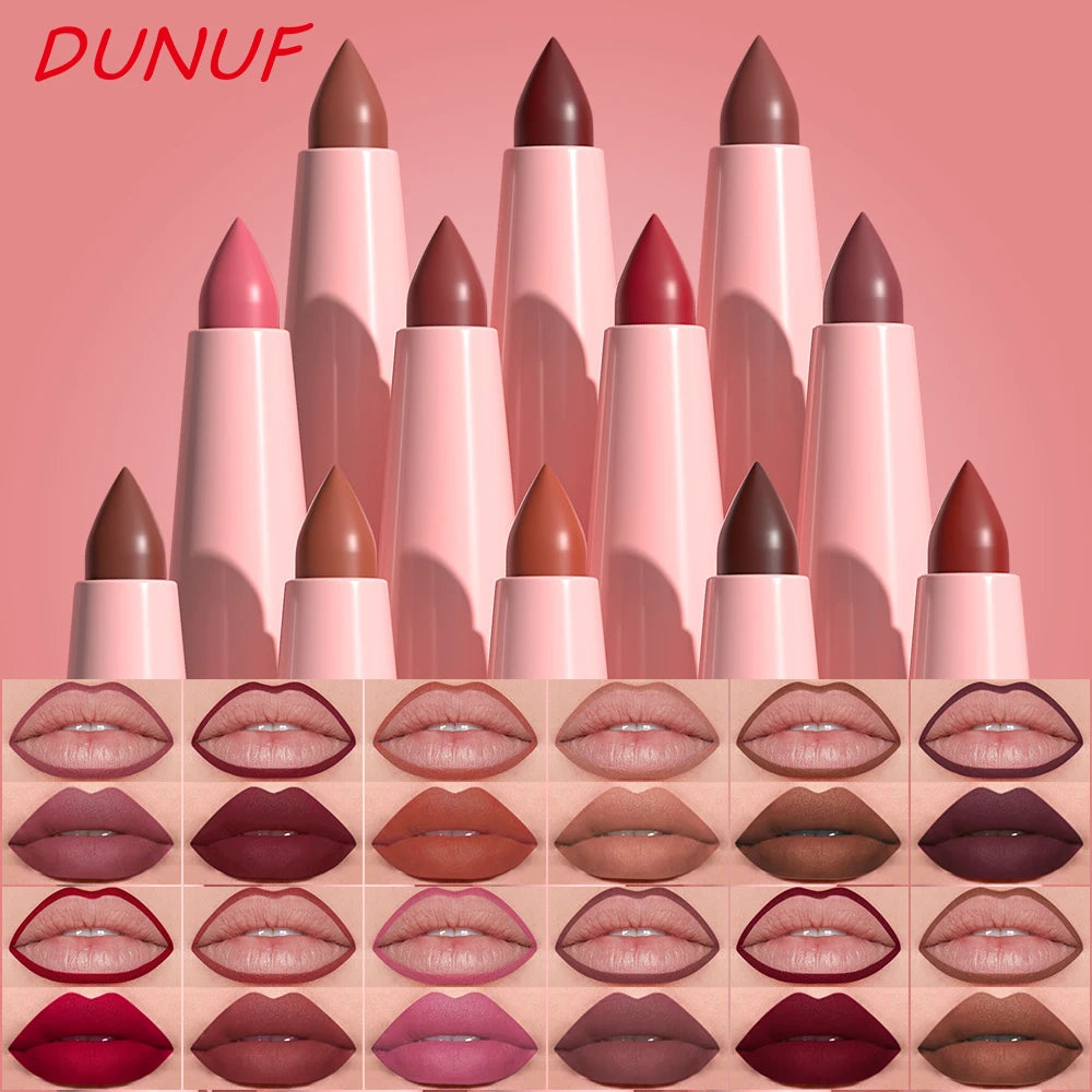 Matte Lip Liner Pencil 6pc/set - Waterproof Non-Stick Cup Lip Contour Liner, High Pigment Nude & Dark Red Lipstick Pen Makeup