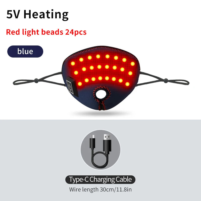 Red Light Therapy Nasal Massager Wrap Around Heated Mask Rapid Heating Stuffy Nose Rhinitis Relief Breathable Unisex Nasal Cover