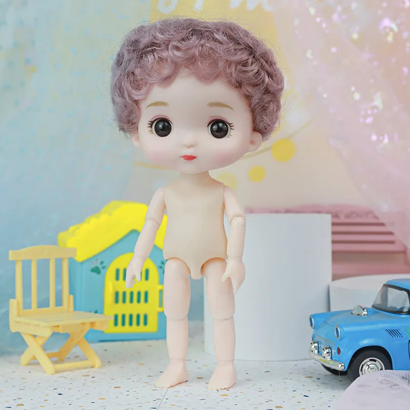 New 16cm Cute Doll Set 1/8 Bjd Baby Girls/boy Doll with Clothes Suit Girls Play House Diy Dress Up Toys Accessories Gifts