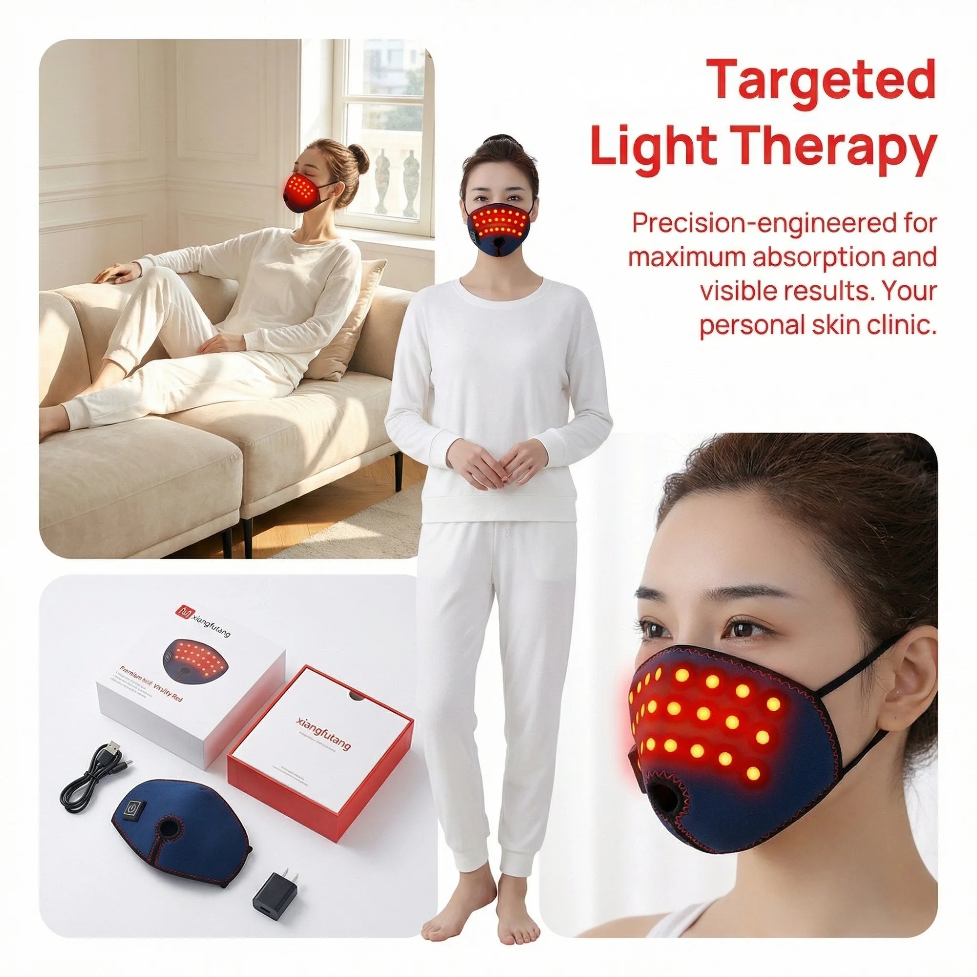 Red Light Therapy Nasal Massager Wrap Around Heated Mask Rapid Heating Stuffy Nose Rhinitis Relief Breathable Unisex Nasal Cover