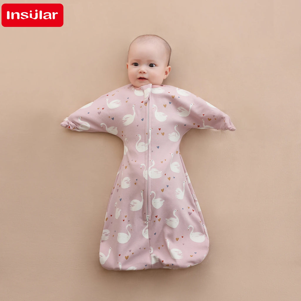 INSULAR Newborn Baby Sleeping Bags Anti-shock Cotton Cartoon Sleepsacks Baby Swaddle Bags Surrendered Anti-startle Bags