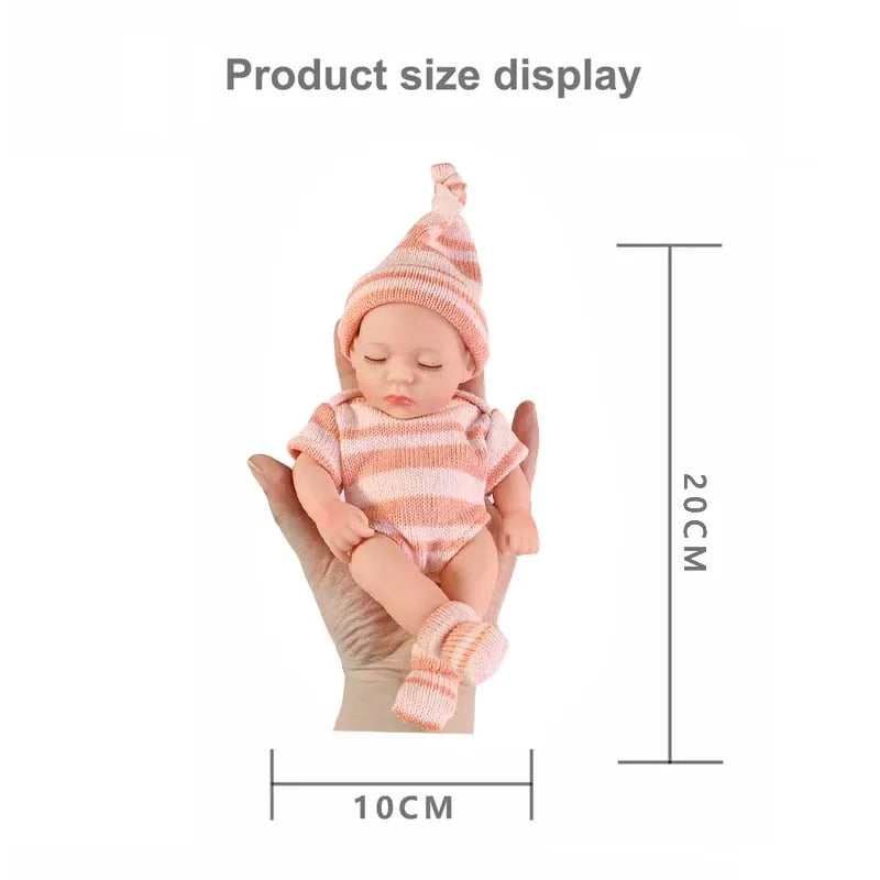 7.8 Inch Reborn Dolls 20cm Cute Dolls Toys Mini Soft and Full Body Vinyl Dolls Cute Mini Reborn Doll For Adults Birthday Gifts
