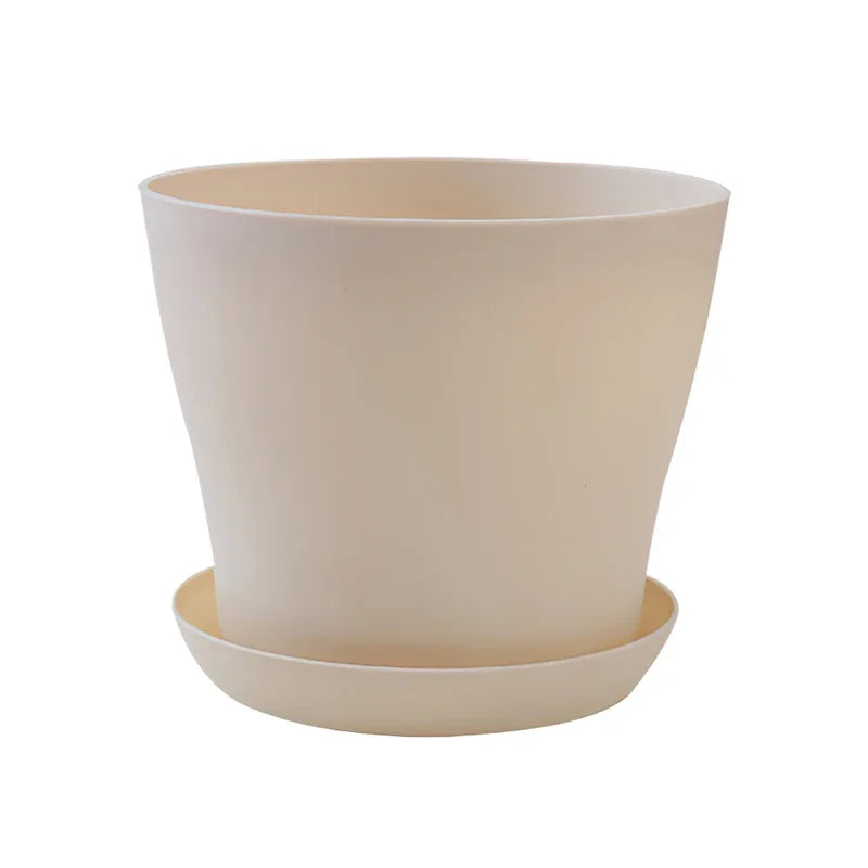 5 Sizes Plastic Flower Planter Pots Round Succulents Plant Pot with Tray Garden Indoor Bonsai Balcony Decor горшок для цветов
