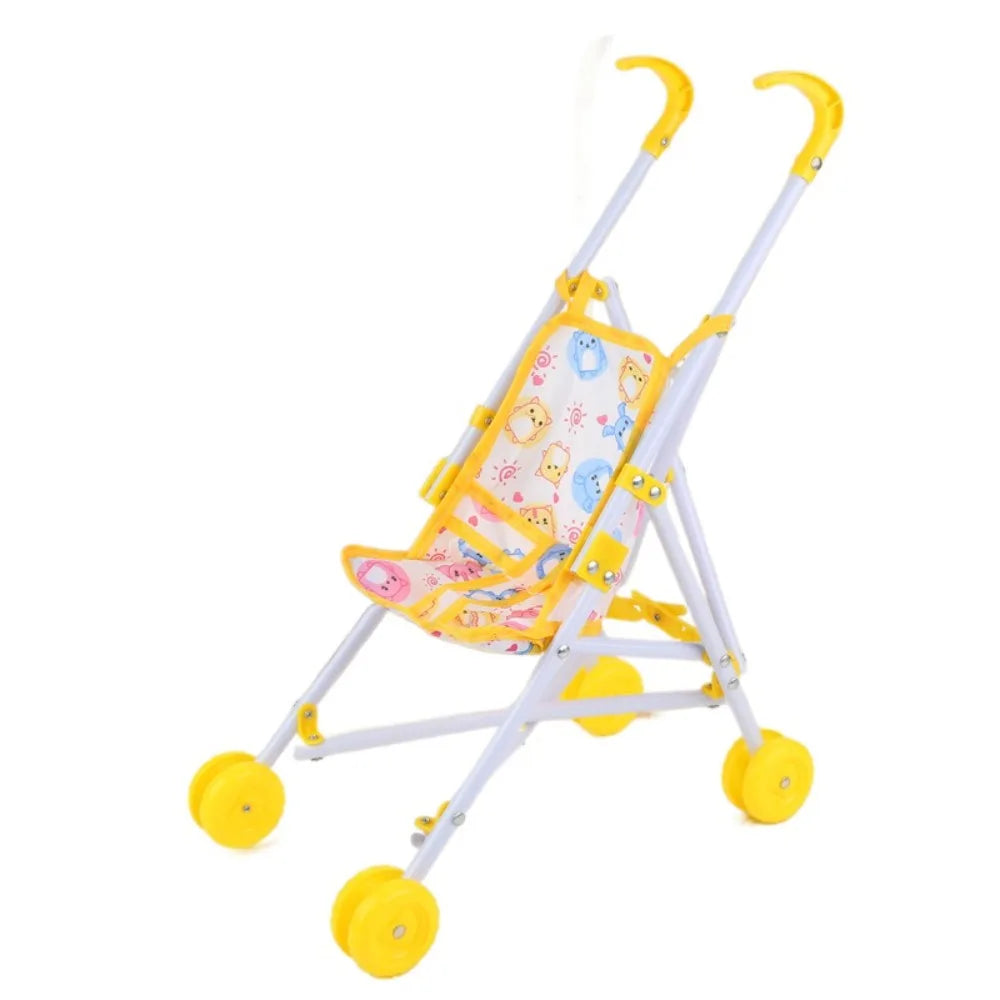 Baby Stroller Trendy Interactive Dolls Pram Plastic Stable Doll Handcart Play Toys Doll Stroller for Boys Girls Doll Accessories