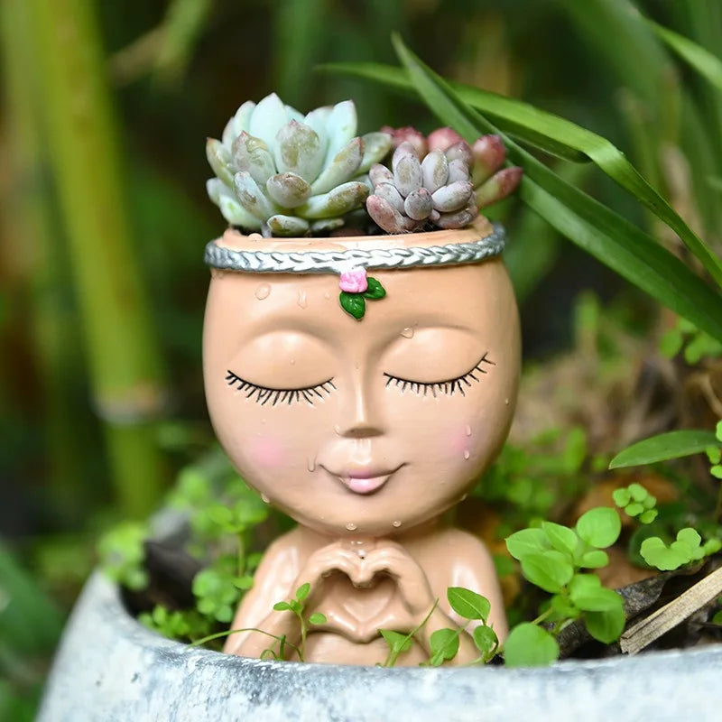 Love Girl Succulent Plant Pot Cute and Unique Home Decoration Flower Pot