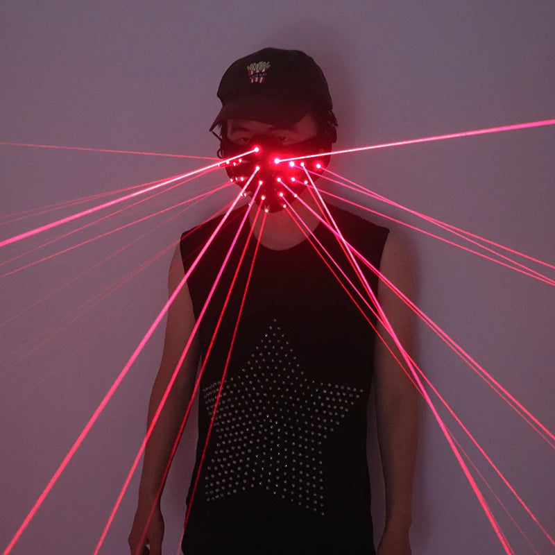 Red Laser Mask Light Up Party Masks Halloween Cosplay Supplies LED Glowing Mask DJ Nightclub Disco Decoration Luminous Mask