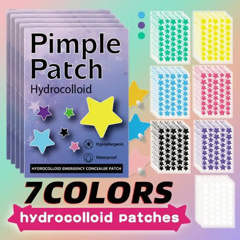 1400PCS Colorful PE Pimple Patches Star Shaped Pimple Cover Sticker Invisible Pimple Cover Removal Pimple Patches
