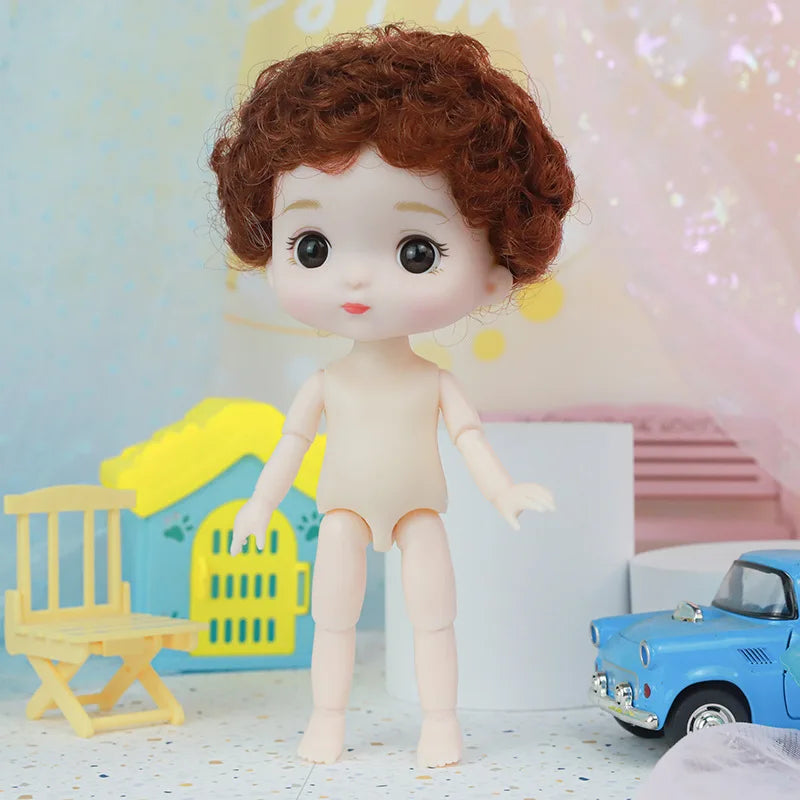 New 16cm Cute Doll Set 1/8 Bjd Baby Girls/boy Doll with Clothes Suit Girls Play House Diy Dress Up Toys Accessories Gifts