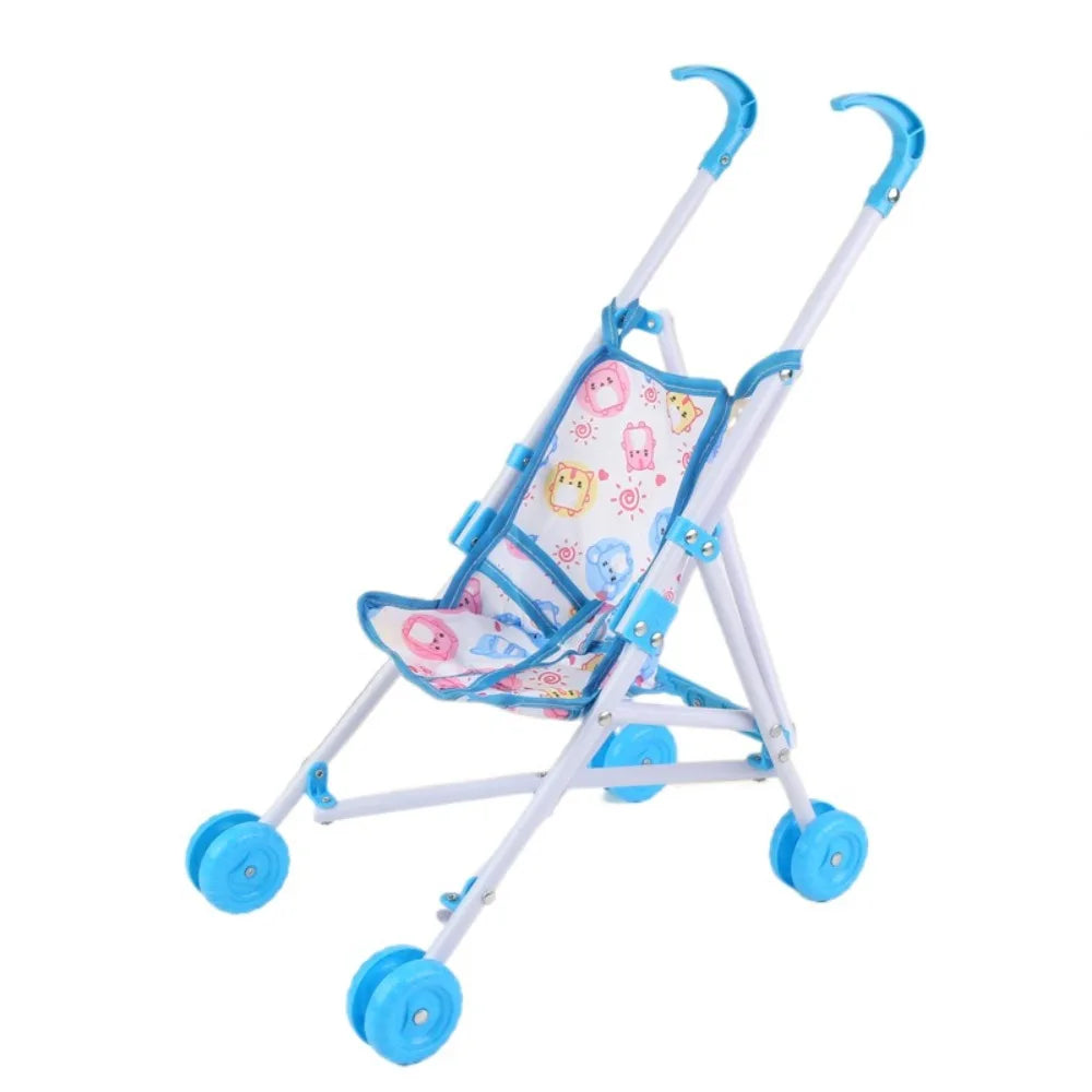 Baby Stroller Trendy Interactive Dolls Pram Plastic Stable Doll Handcart Play Toys Doll Stroller for Boys Girls Doll Accessories