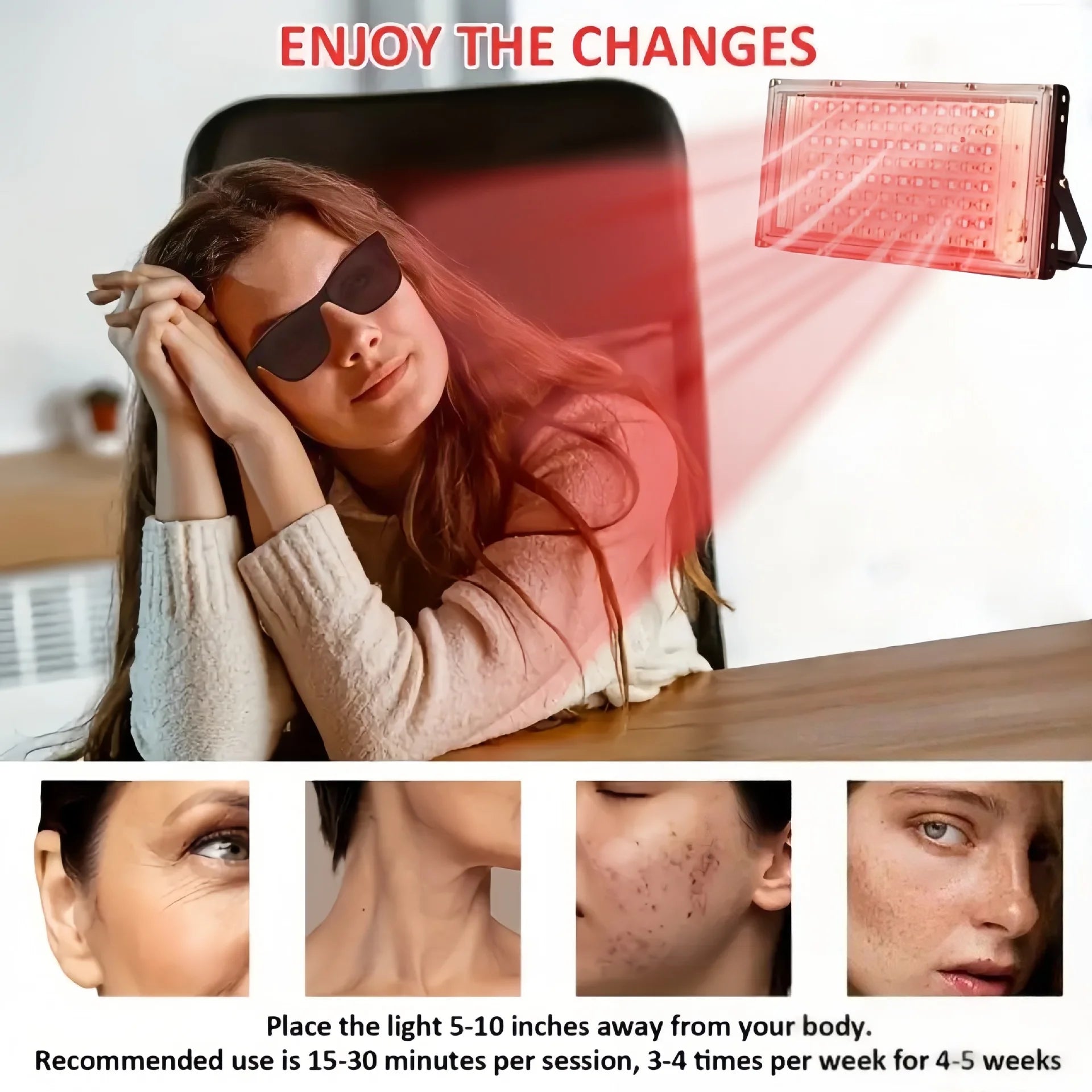 Red Light Therapy for Body,3 in 1 Deep 660&850 nm Infrared Light Therapy Panel Lamp with Bracket for Face, Muscles Pain, Joints