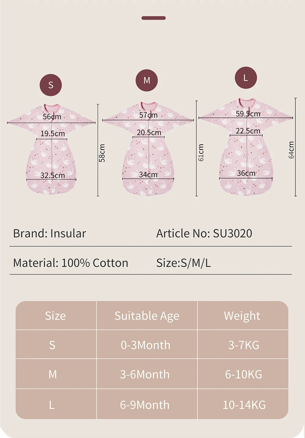 INSULAR Newborn Baby Sleeping Bags Anti-shock Cotton Cartoon Sleepsacks Baby Swaddle Bags Surrendered Anti-startle Bags