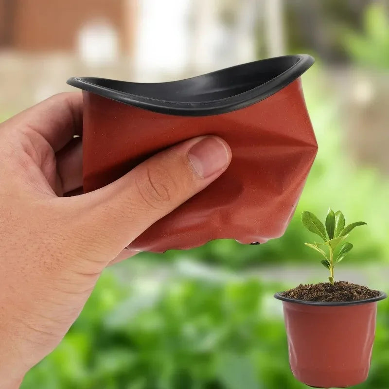 100/20x Plastic Plant Nursery Pots Outdoor Flexible Garden Flowers Plants Seedling Pot Planting Basin Seedling Cups Supplies